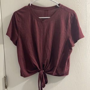 Lululemon crop tie front T-shirt